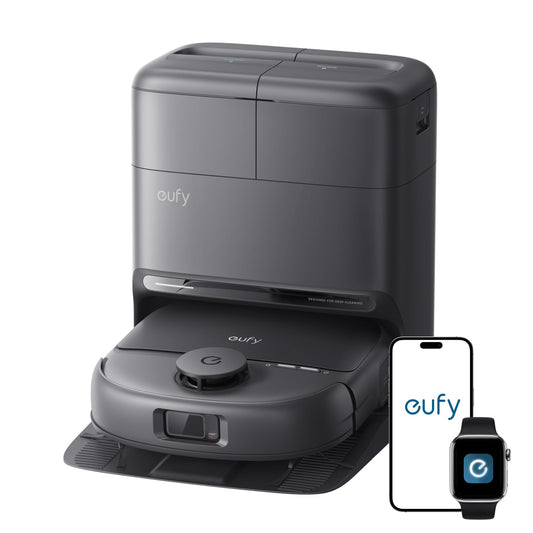 eufy C28 Robot Aspirapolvere con rullo Autopulente HydroJet, Spazzola DuoSpiral anti-groviglio, Aspirazione Turbo da 15.000 Pa, Robot 5 in 1 con Aspirazione e Al per I'evitamento Ostacol