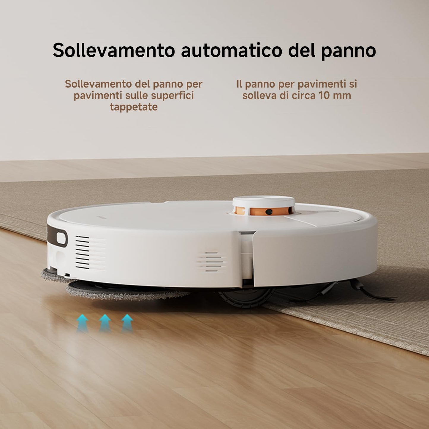 XIAOMI H50 Robot Aspirapolvere Lavapavimenti mop sollevabile, potenza aspirazione 10000Pa, sistema doppio anti-groviglio, mop&stazione autopulenti, svuotamento automatico, navigazione LDS, app e voce