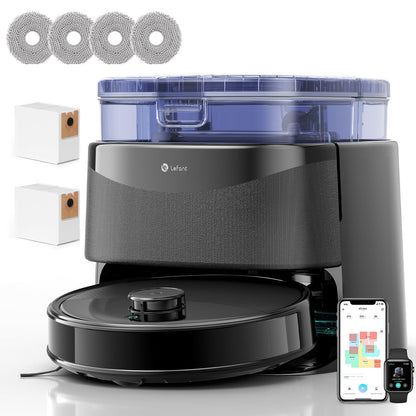 Lefant M3 Robot Aspirapolvere e Lavapavimenti con Mappatura, Laser dToF 360°, 12000Pa, Stazione All-in-One, Autosvuotamento 3.2L, Lavaggio Mop 45°C, Ostacoli PSD, WiFi 2.4G/5G, Alexa/APP
