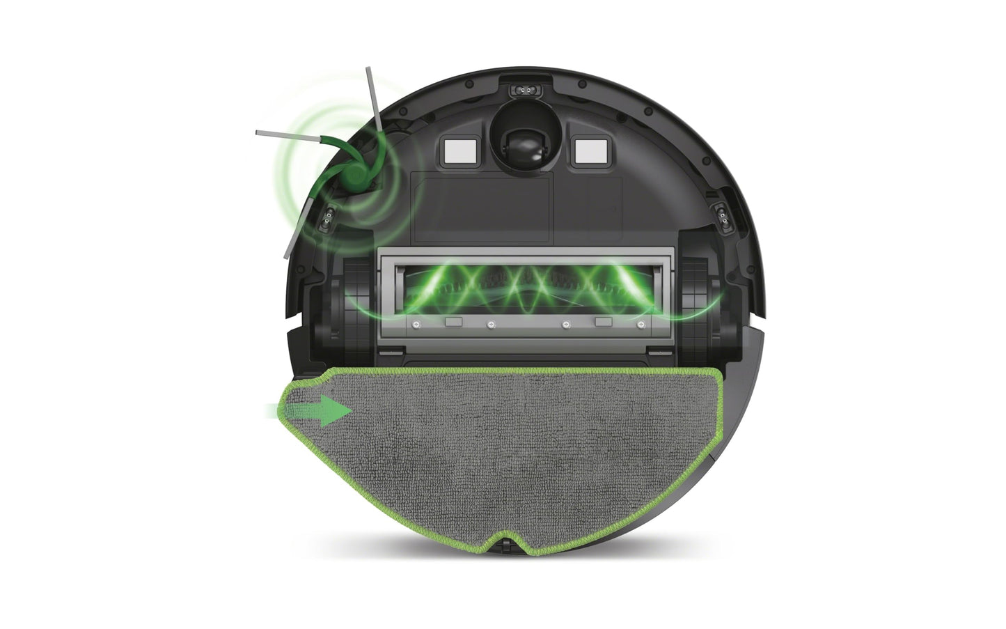 iRobot Roomba® 115 Combo Robot Aspirapolvere Lavapavimenti con AutoEmpty™ Dock, 15.000 Pa, SmartScrub™, Mappatura ClearView™ LiDAR, Aspirazione e Lavaggio 2 in 1, Nero