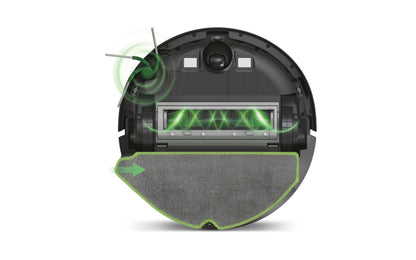 iRobot Roomba® 115 Combo Robot Aspirapolvere Lavapavimenti con AutoEmpty™ Dock, 15.000 Pa, SmartScrub™, Mappatura ClearView™ LiDAR, Aspirazione e Lavaggio 2 in 1, Nero