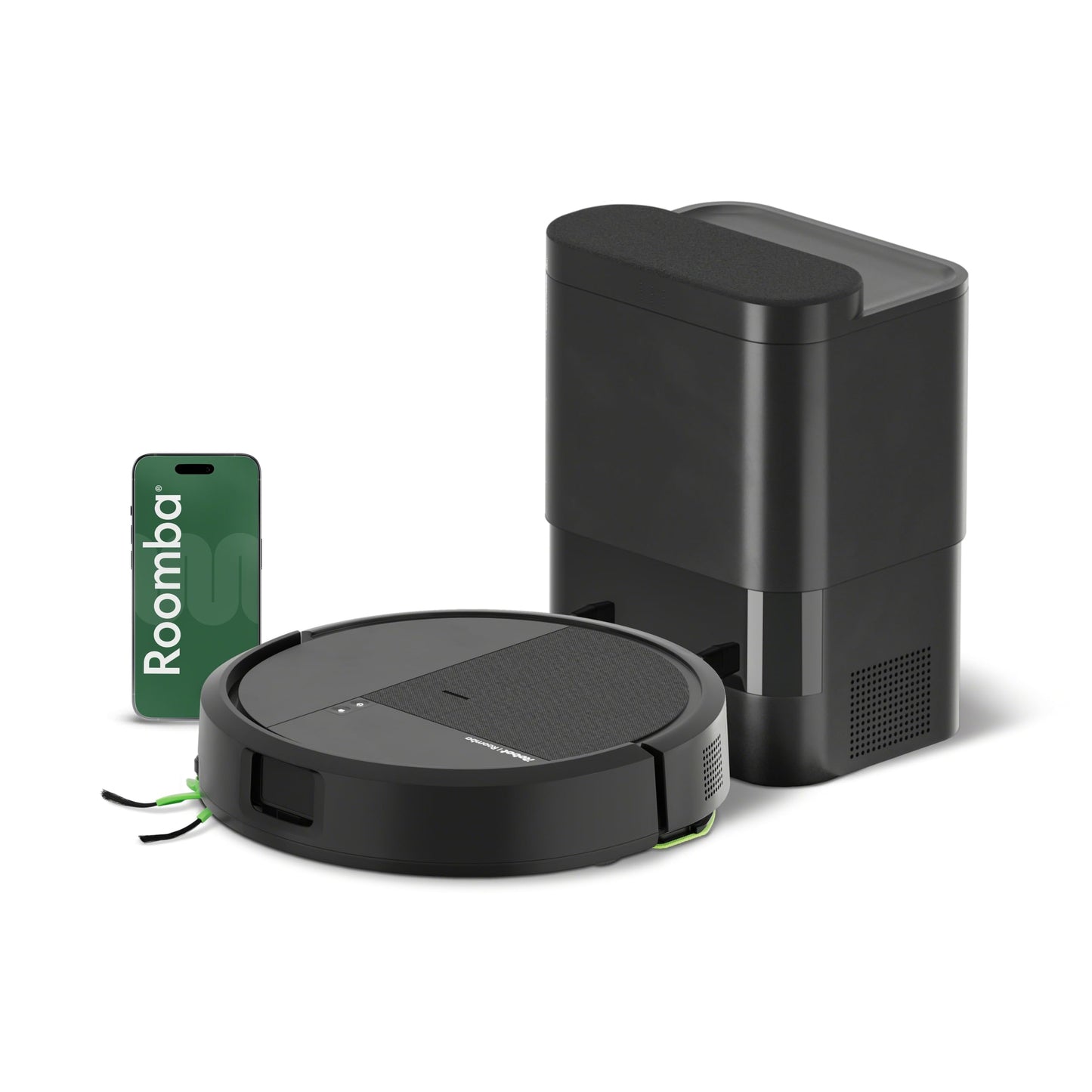 iRobot Roomba® 115 Combo Robot Aspirapolvere Lavapavimenti con AutoEmpty™ Dock, 15.000 Pa, SmartScrub™, Mappatura ClearView™ LiDAR, Aspirazione e Lavaggio 2 in 1, Nero