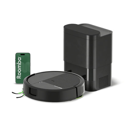 iRobot Roomba® 115 Combo Robot Aspirapolvere Lavapavimenti con AutoEmpty™ Dock, 15.000 Pa, SmartScrub™, Mappatura ClearView™ LiDAR, Aspirazione e Lavaggio 2 in 1, Nero