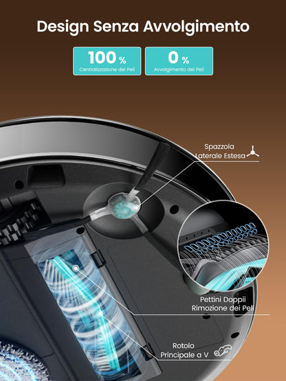 Lefant M3Max Robot Aspirapolvere Lavapavimenti con Mappatura, dToF 360°, 20000Pa, Doppio Mop Rotante, Auto-Svuotamento 3.2L, Lavaggio Mop 45°C e Asciugatura, PSD, WiFi 2.4G/5G, Alexa/APP