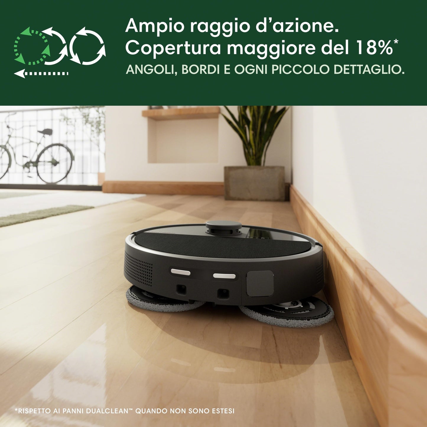 iRobot Roomba Plus 505 Combo + Stazione AutoWash, Robot Aspirapolvere Lavapavimenti, ClearViewPro LiDAR,DualClean,SmartScrub, Riconoscimento Oggetti, Pulizia a Zone, Controllo Vocale e App, Nero