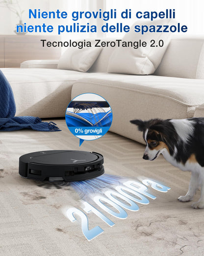 ECOVACS DEEBOT T50 OMNI Gen2 Robot Aspirapolvere Lavapavimenti, (Migliorato da T30 PRO), 21000 Pa, Spazzola Laterale Estensibile e Lavapavimenti, lavaggio con acqua calda a 75 ℃, Ultrasottile 81 mm