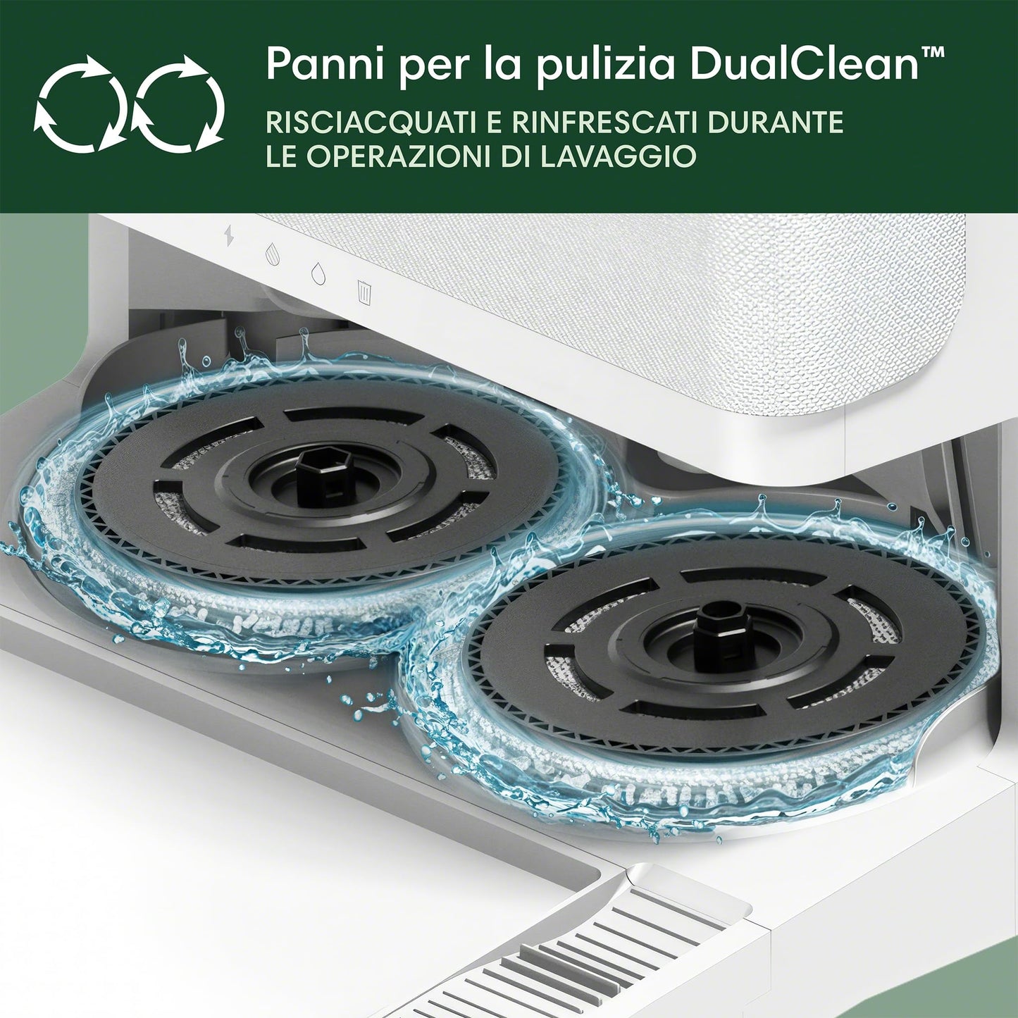 iRobot Roomba Plus 405 Combo + Stazione AutoWash, Robot Aspirapolvere Lavapavimenti, LiDAR, Rilevamento Tappeti, Previsione Pulizia Pavimento, DualClean, SmartScrub, Controllo Vocale e App, Bianco