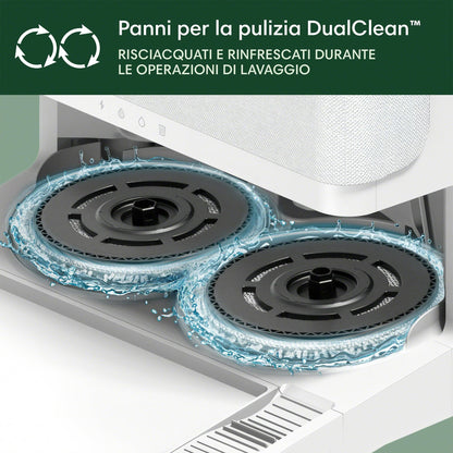 iRobot Roomba Plus 405 Combo + Stazione AutoWash, Robot Aspirapolvere Lavapavimenti, LiDAR, Rilevamento Tappeti, Previsione Pulizia Pavimento, DualClean, SmartScrub, Controllo Vocale e App, Bianco